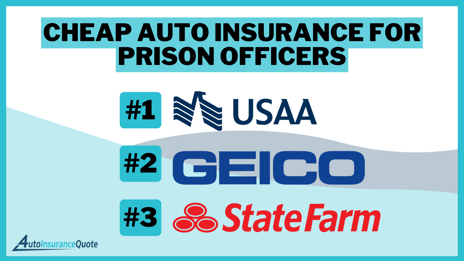 Cheap Auto Insurance for Prison Officers: USAA, Geico, and State Farm.