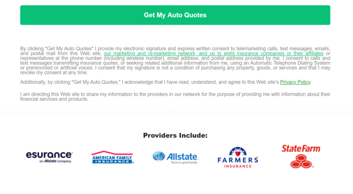 QuoteWizard Auto Insurance Website Privacy Policy