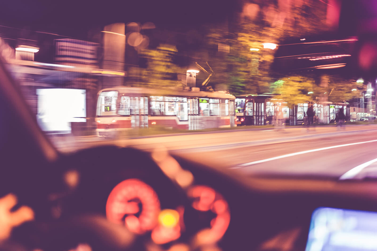 cea car driving night motion blur