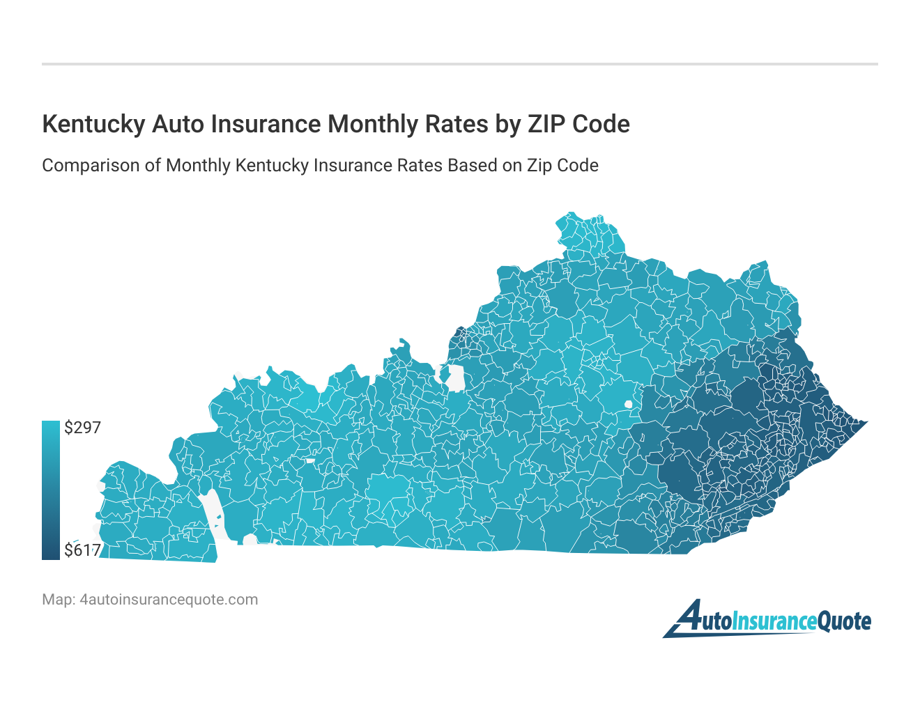<h3>Kentucky Auto Insurance Monthly Rates by ZIP Code</h3>