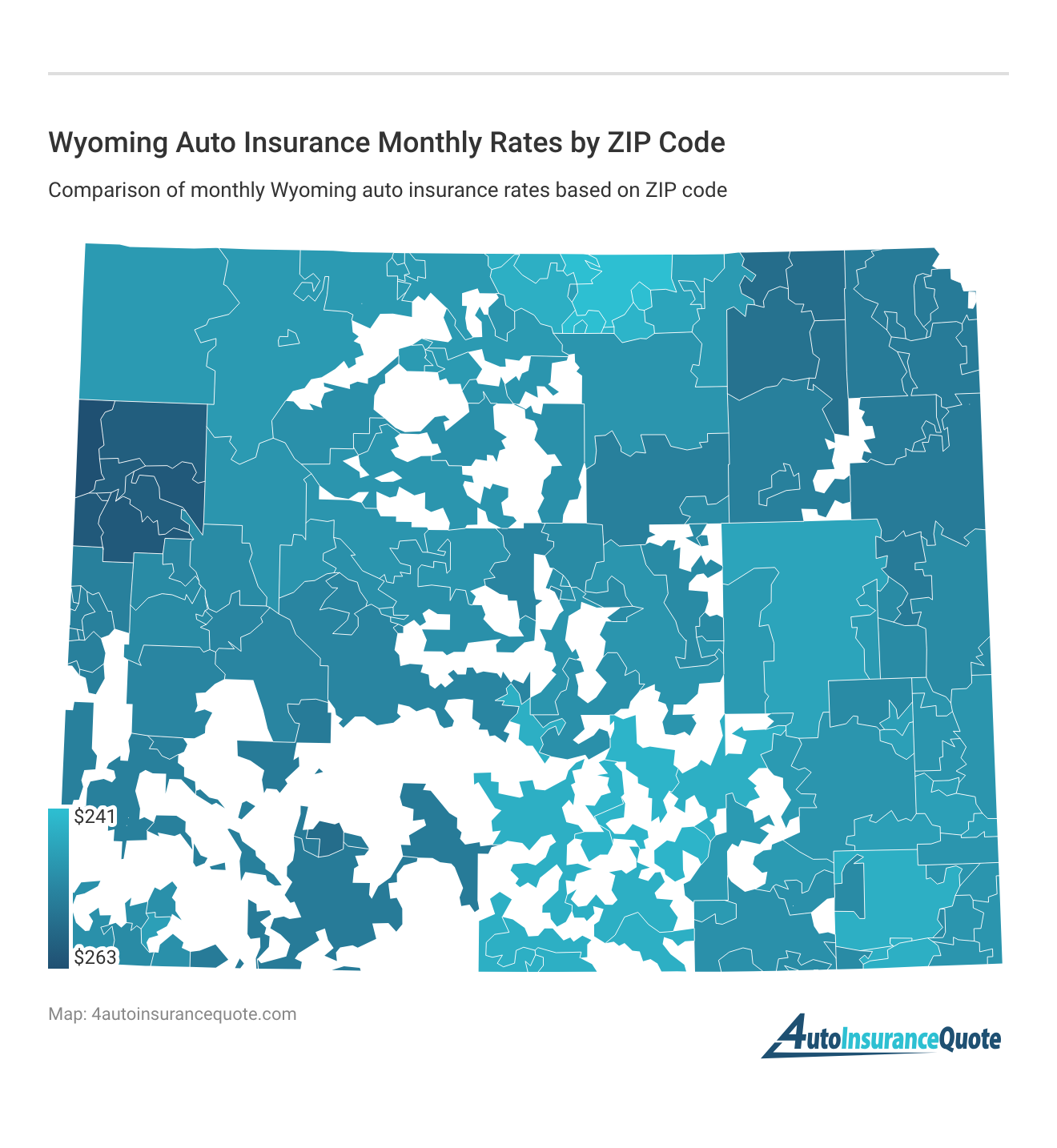 <h3>Wyoming Auto Insurance Monthly Rates by ZIP Code</h3>